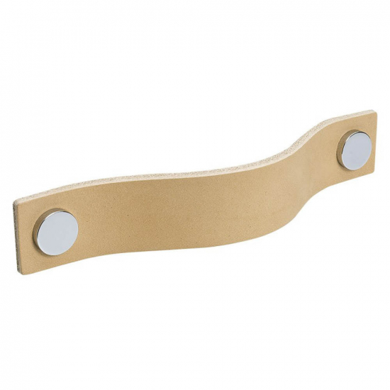 Handle Loop - 128mm - Nature Leather/Chrome in the group Cabinet Handles / Color/Material / Leather at Beslag Online (333183-11)