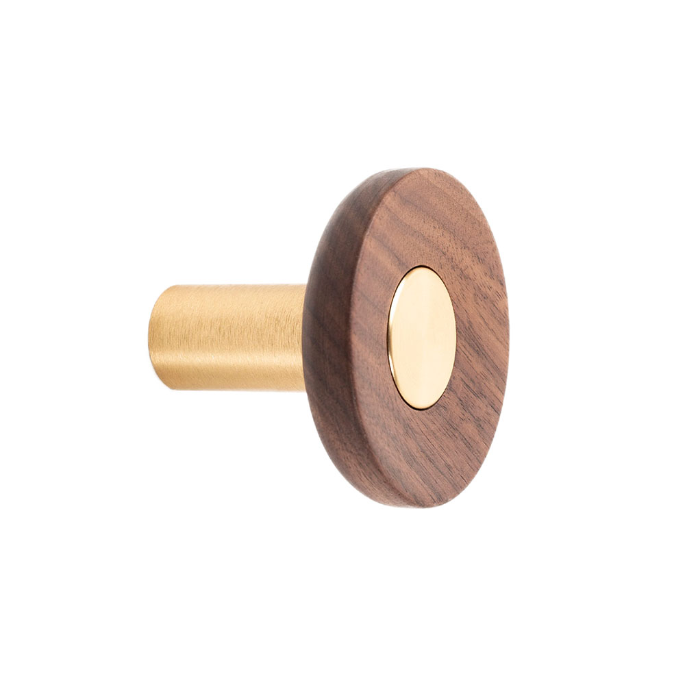Hook Zoot - 60mm - Walnut/Brass in the group Hooks / Color/Material / Wood at Beslag Online (10002-BO)