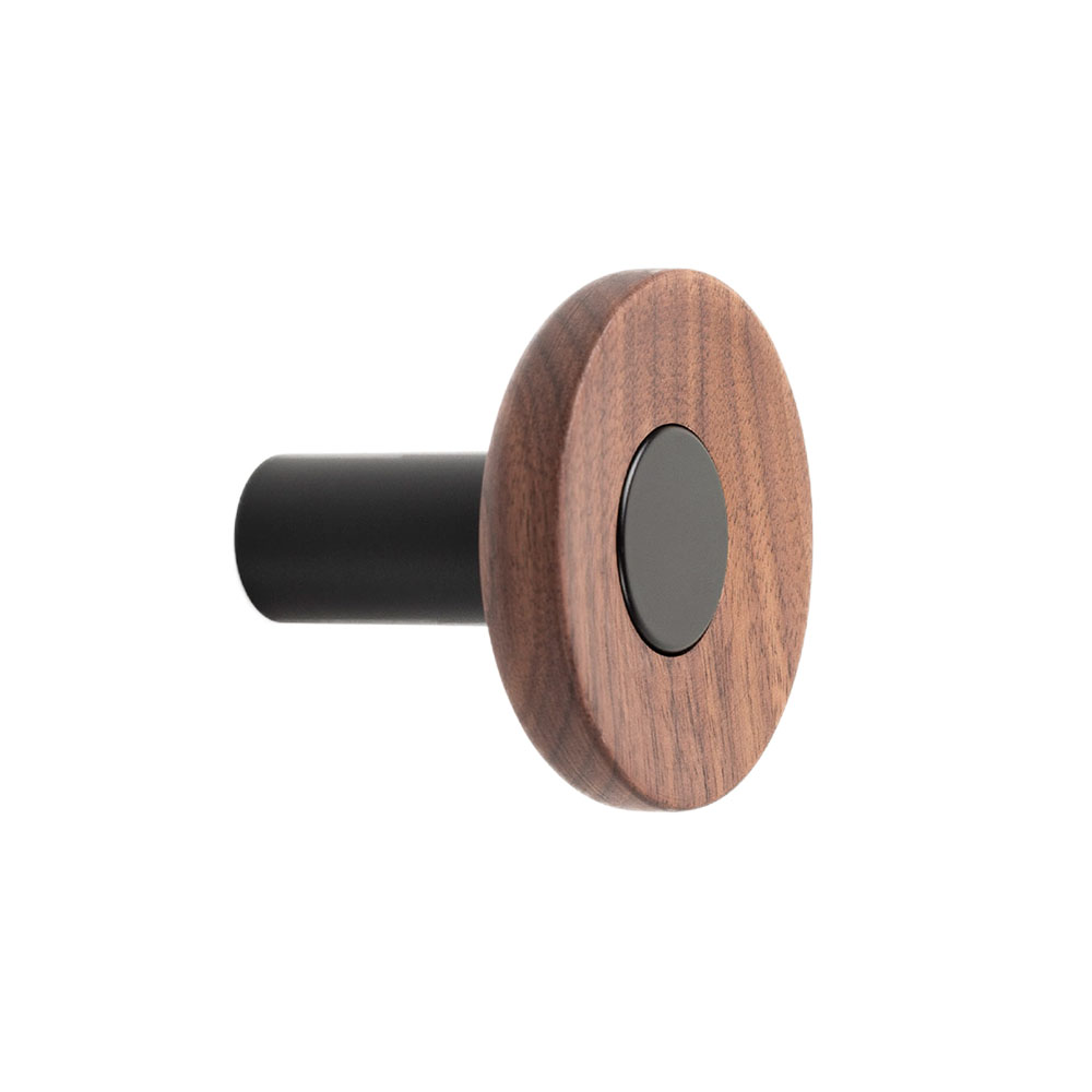 Hook Zoot - 60mm - Walnut/Matte Black in the group Hooks / Color/Material / Wood at Beslag Online (10005-BO)