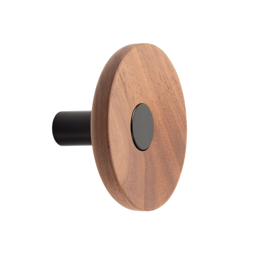 Hook Zoot - 90mm - Walnut/Matte Black in the group Hooks / Color/Material / Wood at Beslag Online (10011-BO)