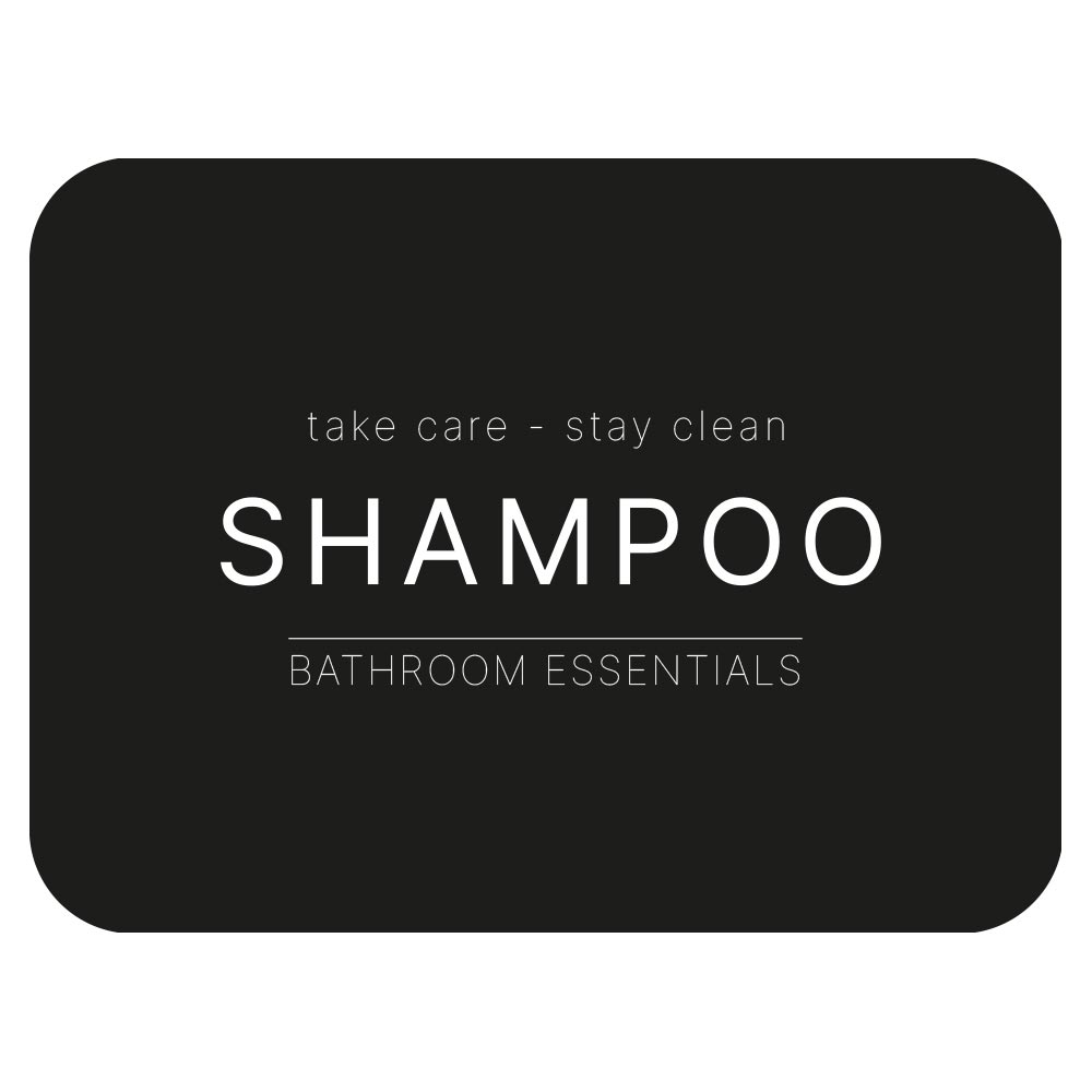 Adhesive Label - Shampoo - Matte Black in the group Bathroom Accessories / All Bathroom Accessories / Soap Bottle Holder & Soap at Beslag Online (10102-BO)