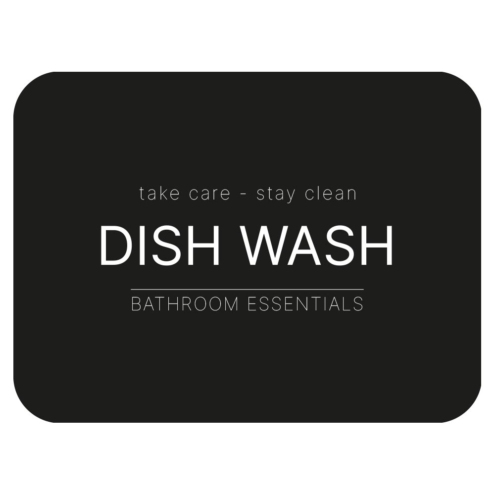 Adhesive Label - Dish Wash - Matte Black in the group Bathroom Accessories / All Bathroom Accessories / Soap Bottle Holder & Soap at Beslag Online (10106-BO)