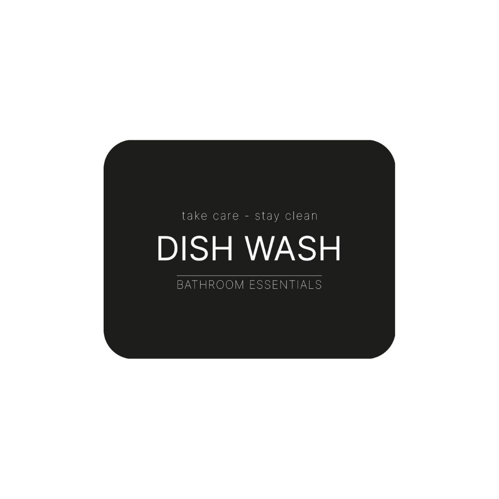 Adhesive Label - Dish Wash - Matte Black