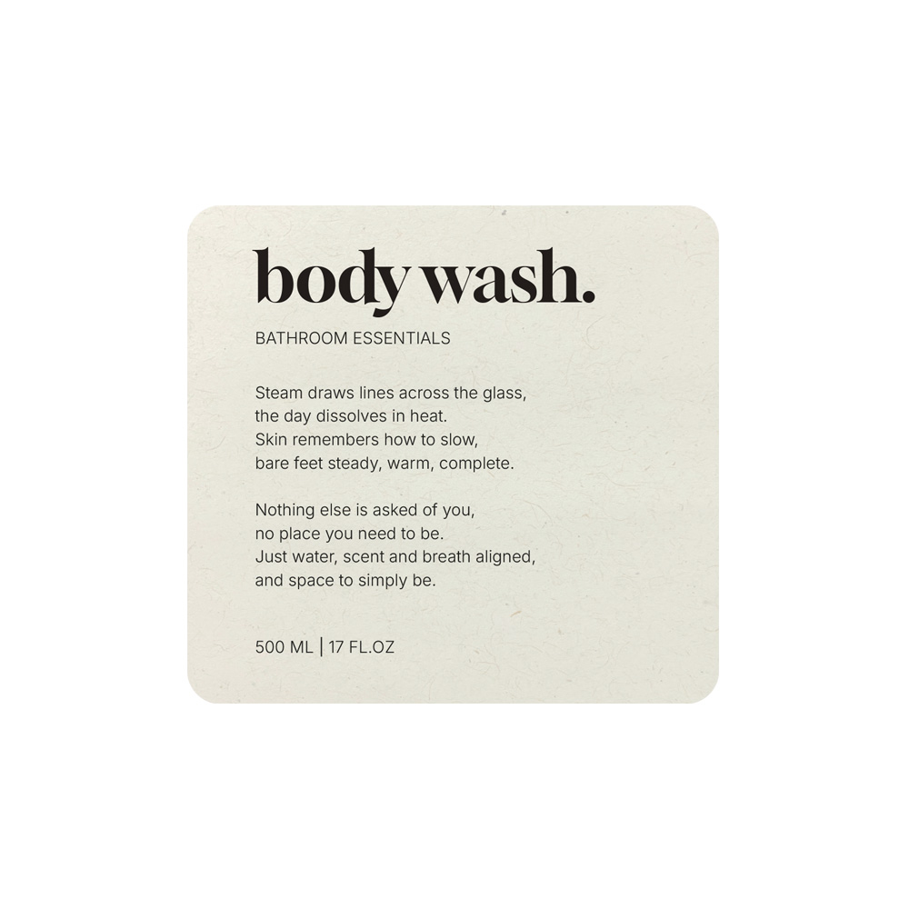 Adhesive Label Premium - Body Wash - Beige