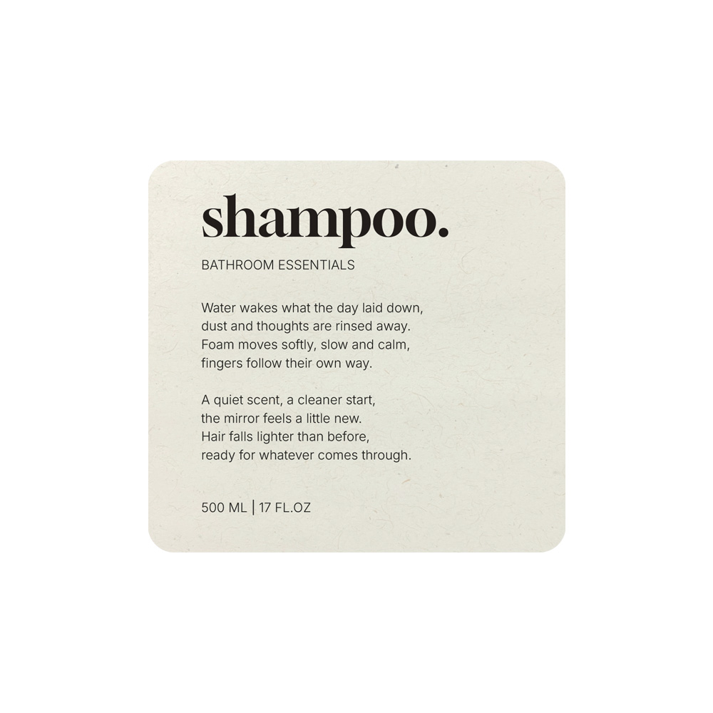 Adhesive Label Premium - Shampoo - Beige