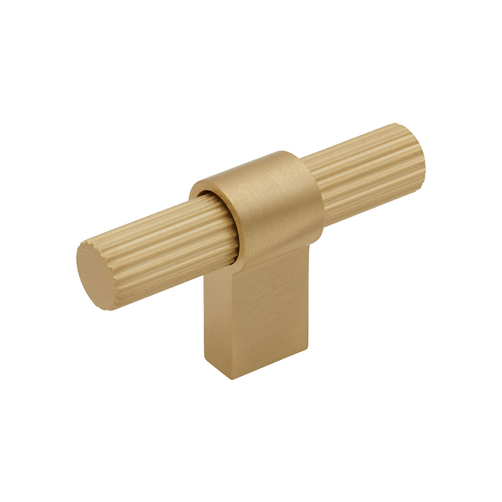 Cabinet Knob T Helix Stripe - Brass in the group Style / Shop by style / Industrial at Beslag Online (309212-11)