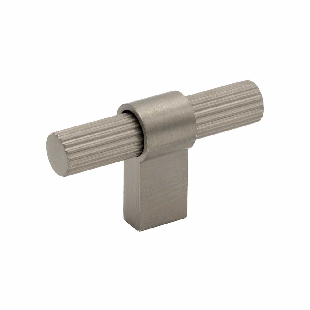 Cabinet Knob T Helix Stripe - Stainless Steel Finish