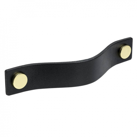 Handle Loop - 128mm - Black Leather/Brass in the group Kitchen Handles / Color/Material / Leather at Beslag Online (333161-11)