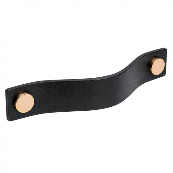 Handle Loop - 128mm - Black Leather/Copper in the group Kitchen Handles / Color/Material / Leather at Beslag Online (333162-11)