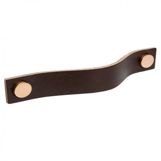 Handle Loop - 128mm - Brown Leather/Coppar in the group Kitchen Handles / Color/Material / Leather at Beslag Online (333172-11)