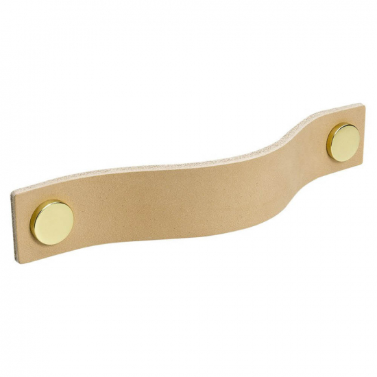 Handle Loop - 128mm - Nature Leather/Brass in the group Cabinet Handles / Color/Material / Leather at Beslag Online (333181-11)