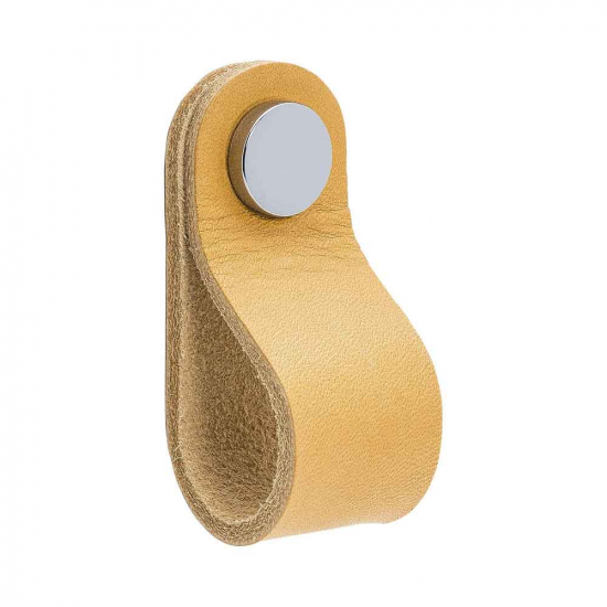 Loop Round - Nature Leather/Chrome in the group Cabinet Knobs / Color/Material / Leather at Beslag Online (333243-11)