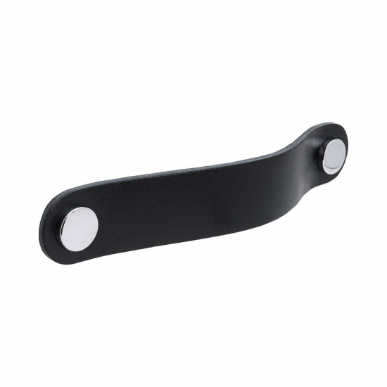 Handle Loop Round - 128mm - Black Leather/Chrome in the group Kitchen Handles / Color/Material / Leather at Beslag Online (333263-11)