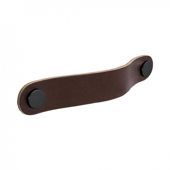 Handle Loop Round - 128mm - Brown Leather/Black in the group Kitchen Handles / Color/Material / Leather at Beslag Online (333274-11)