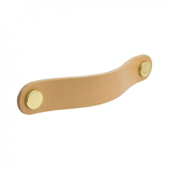 Handle Loop Round - 128mm - Nature Leather/Brass in the group Kitchen Handles / Color/Material / Leather at Beslag Online (333281-11)