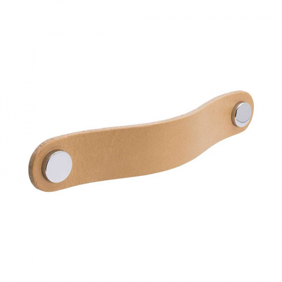 Handle Loop Round - 128mm - Nature Leather/Chrome in the group Kitchen Handles / Color/Material / Leather at Beslag Online (333283-11)