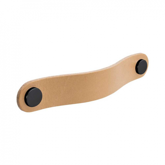 Handle Loop Round - 128mm - Nature Leather/Black in the group Kitchen Handles / Color/Material / Leather at Beslag Online (333284-11)