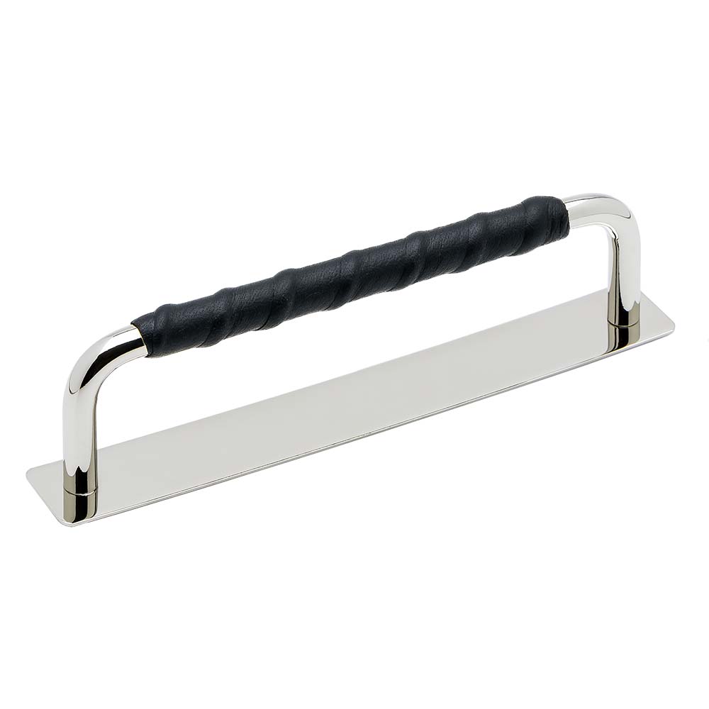 Handle Royal Deluxe - 128mm -  Nickel Plated/Black Leather in the group Kitchen Handles / Color/Material / Leather at Beslag Online (336236-11)