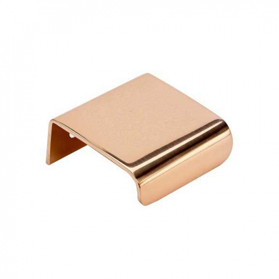 Edge Pull Handle Lip - 40mm - Polished Copper