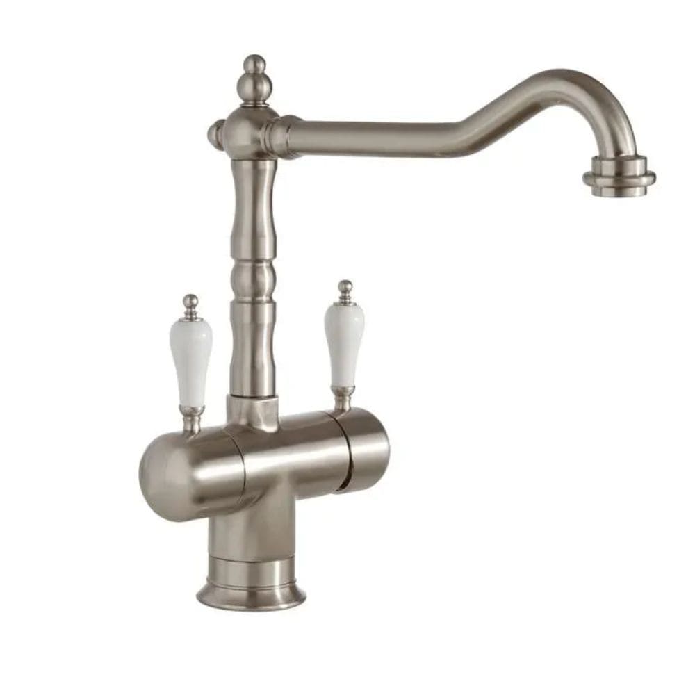 Kitchen Mixer Tap Oslo Retro - Stainless Steel Old Silver