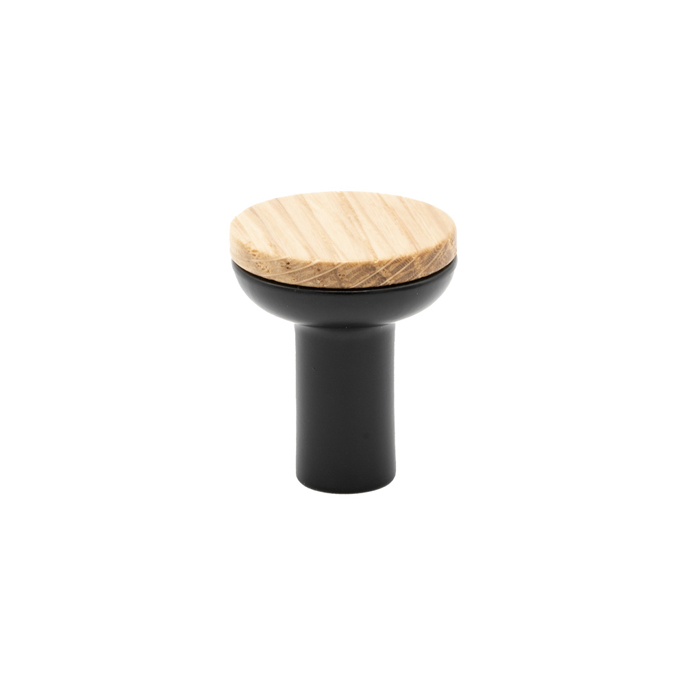 Cabinet Knob Bis - Oak/Black in the group Cabinet Knobs / Color/Material / Wood at Beslag Online (370133-11)