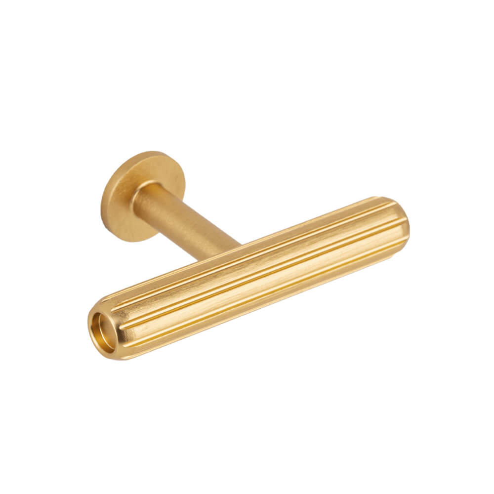 Cabinet Knob T Rille Mini - Brushed Brass in the group Cabinet Knobs / Color/Material / Brass at Beslag Online (372998-11)