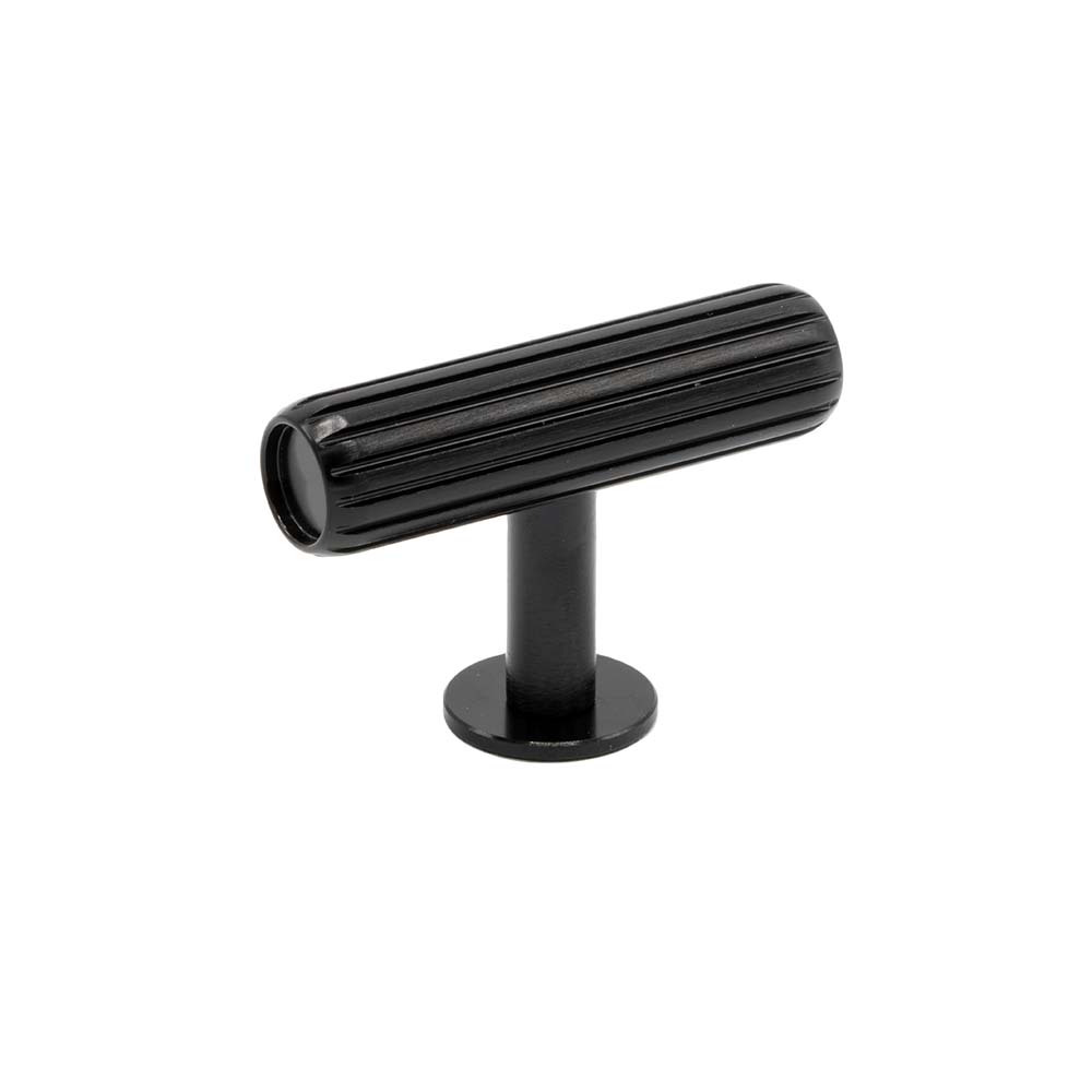 Knob T Rille - Brushed Black in the group Cabinet Knobs / Color/Material / Black at Beslag Online (373002-11)