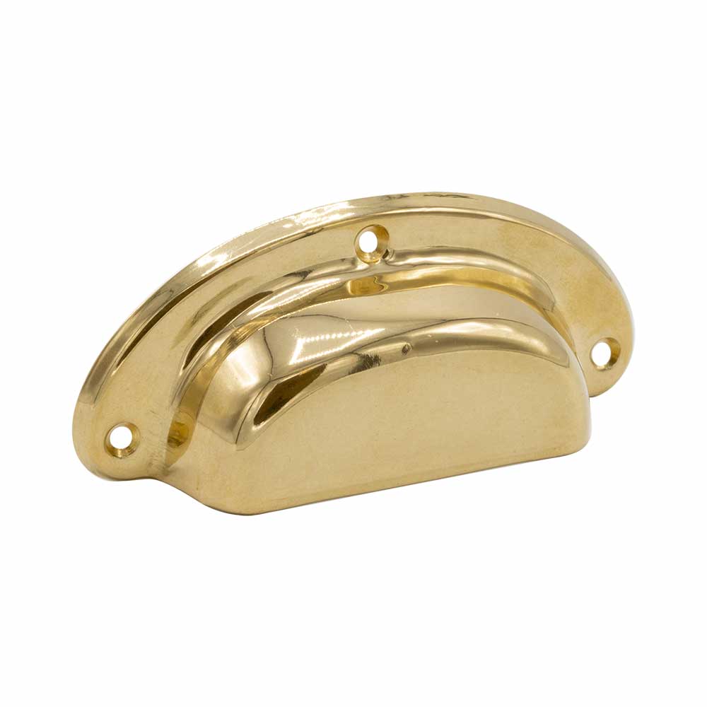 Bin Pull 1843 - Untreated Brass in the group Cabinet Handles / All Handles / Cup Handles at Beslag Online (3873-11)