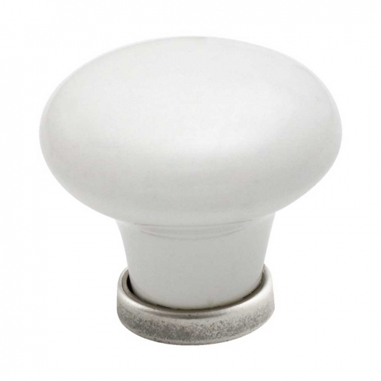 Cabinet Knob 24136 - White/Tin in the group Cabinet Knobs / Color/Material / White  at Beslag Online (39632-11)