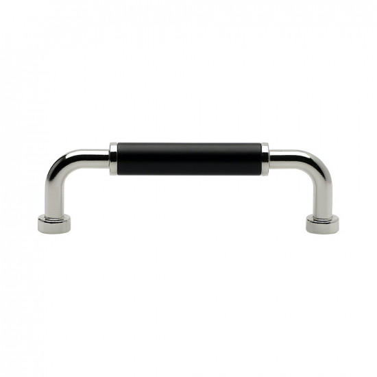 Handle Brohult M - 96mm - Nickel plated/Black in the group Cabinet Handles / Color/Material / Chrome at Beslag Online (397040-11)