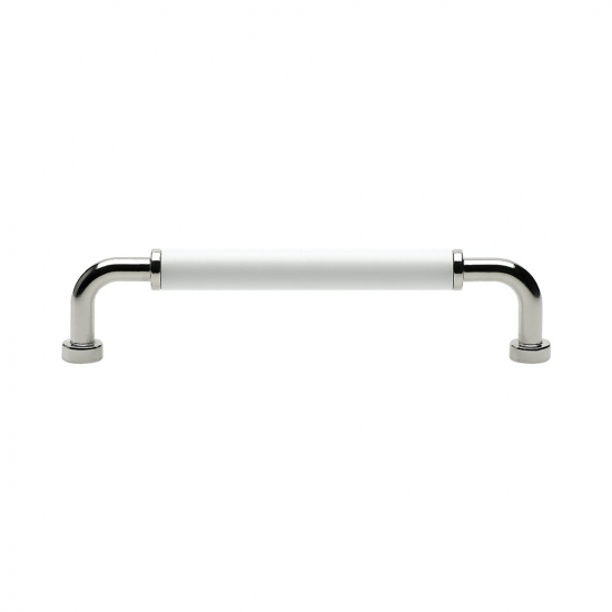 Handle Brohult M - 128mm - Nickel plated/White in the group Kitchen Handles / Color/Material / Chrome at Beslag Online (397046-11)