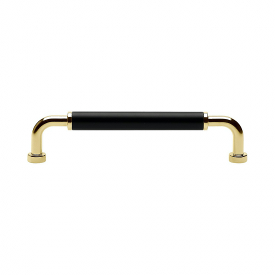Handle Brohult M - 128mm - Polished Brass/Black in the group Kitchen Handles / Color/Material / Brass at Beslag Online (397047-11)