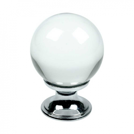 Cabinet Knob Crystal - Glass/Chrome in the group Cabinet Knobs / Color/Material / White  at Beslag Online (430001-11)