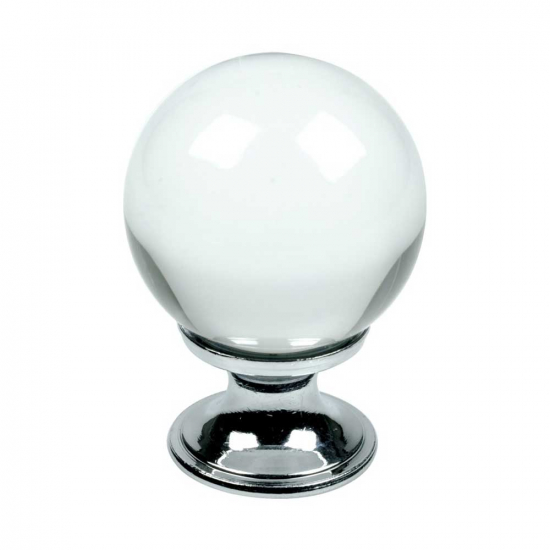 Cabinet Knob Crystal - Glass/Chrome in the group Cabinet Knobs / Color/Material / White at Beslag Online (430001-11)