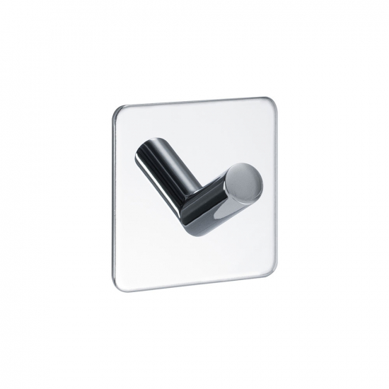 Base 200 1-Hook - Chrome in the group Bathroom Accessories / All Bathroom Accessories / Self Adhesive Hooks  at Beslag Online (60408-21)