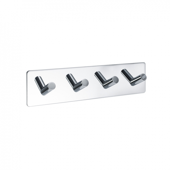 Towel Hook Base 200 4-Hook - Chrome in the group Bathroom Accessories / All Bathroom Accessories / Self Adhesive Hooks  at Beslag Online (60412-21)