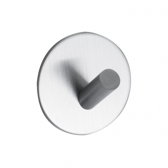 Base 100 1-Hook - Brushed Stainless Steel Finish in the group Bathroom Accessories / All Bathroom Accessories / Self Adhesive Hooks  at Beslag Online (60506-21)