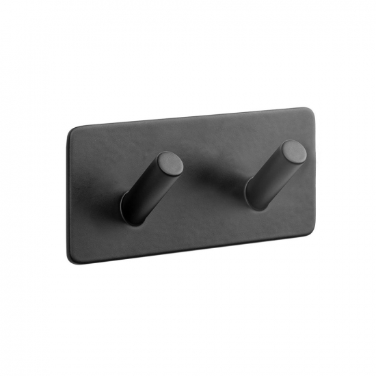 Towel Hook Base 200 2-Hook - Matte Black in the group Bathroom Accessories / All Bathroom Accessories / Self Adhesive Hooks  at Beslag Online (605222-21)