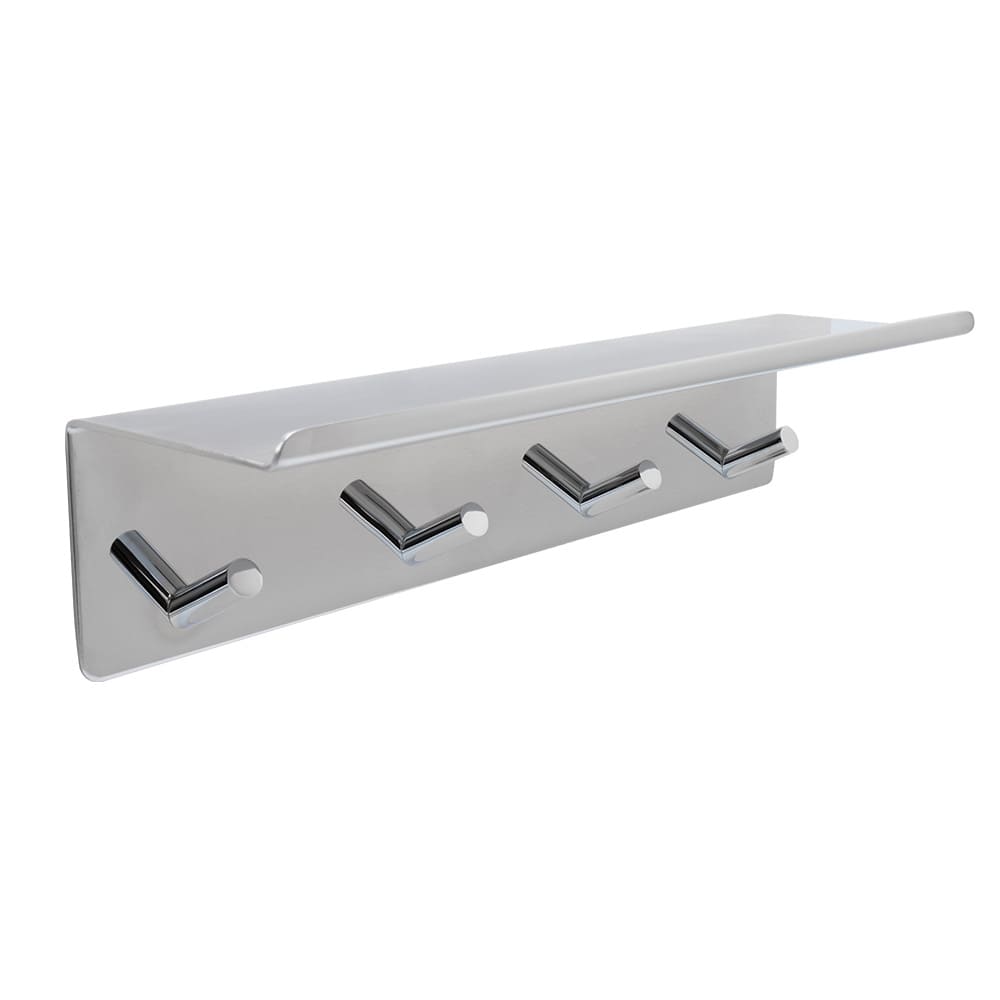 Base Bathroom hook rack with shelf - Chrome in the group Bathroom Accessories / All Bathroom Accessories / Bathroom Shelves at Beslag Online (606067-41)