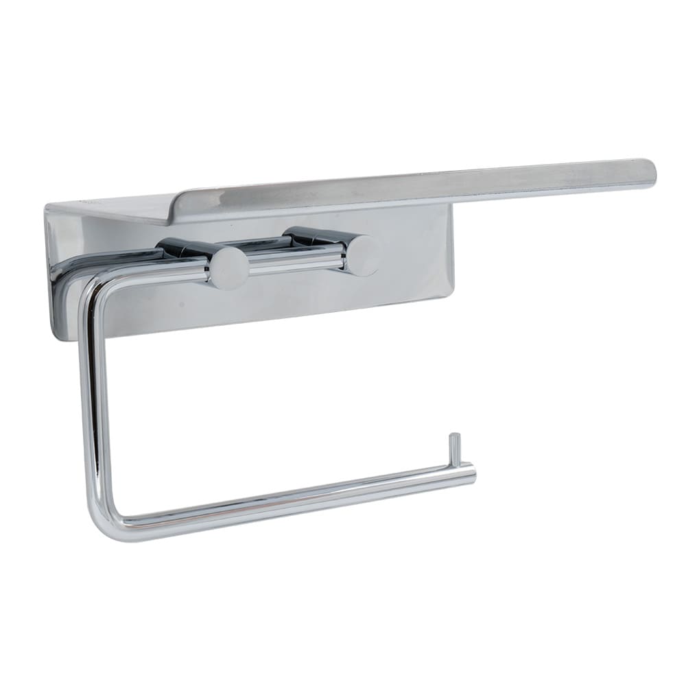 Base Toilet Roll Holder With Shelf - Chrome in the group Bathroom Accessories / All Bathroom Accessories / Toilet Roll Holder at Beslag Online (60607-41)