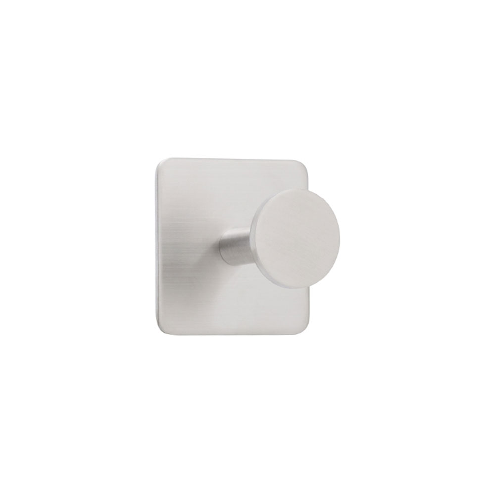 Base 210 1-Hook - Brushed Stainless Steel Finish in the group Bathroom Accessories / All Bathroom Accessories / Self Adhesive Hooks  at Beslag Online (61401-21)