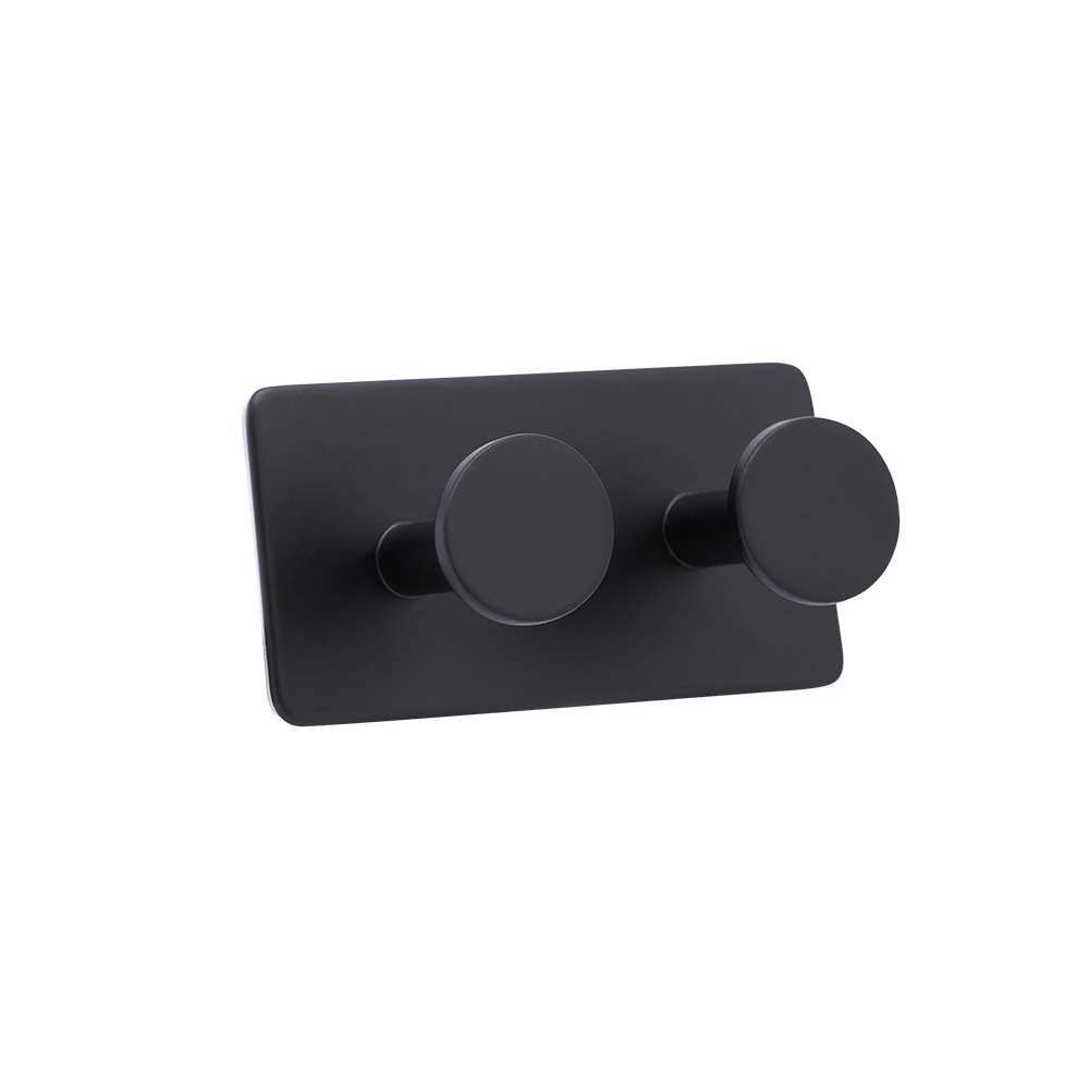 Towel Hook Base 210 2-Hook - Matte Black in the group Bathroom Accessories / All Bathroom Accessories / Self Adhesive Hooks  at Beslag Online (61410-21)