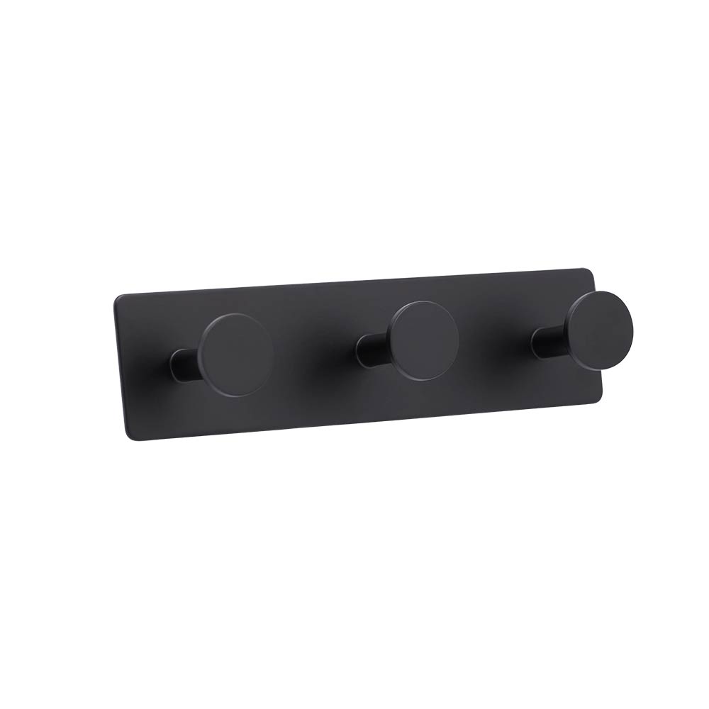 Base 210 3-Hook - Matte Black in the group Bathroom Accessories / All Bathroom Accessories / Self Adhesive Hooks  at Beslag Online (61420-21)
