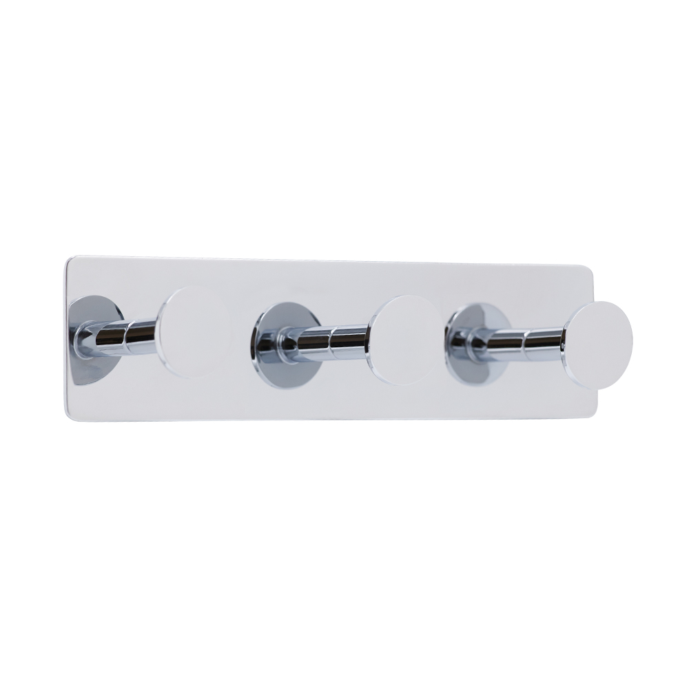 Towel Hook Base 210 3-Hook - Chrome in the group Bathroom Accessories / All Bathroom Accessories / Self Adhesive Hooks  at Beslag Online (61422-21)