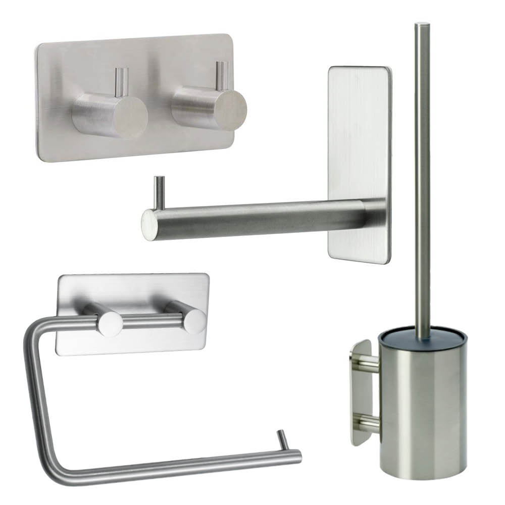 Bathroom Kit Base 220 - Brushed Stainless Steel Finish in the group Bathroom Accessories at Beslag Online (61611-K)
