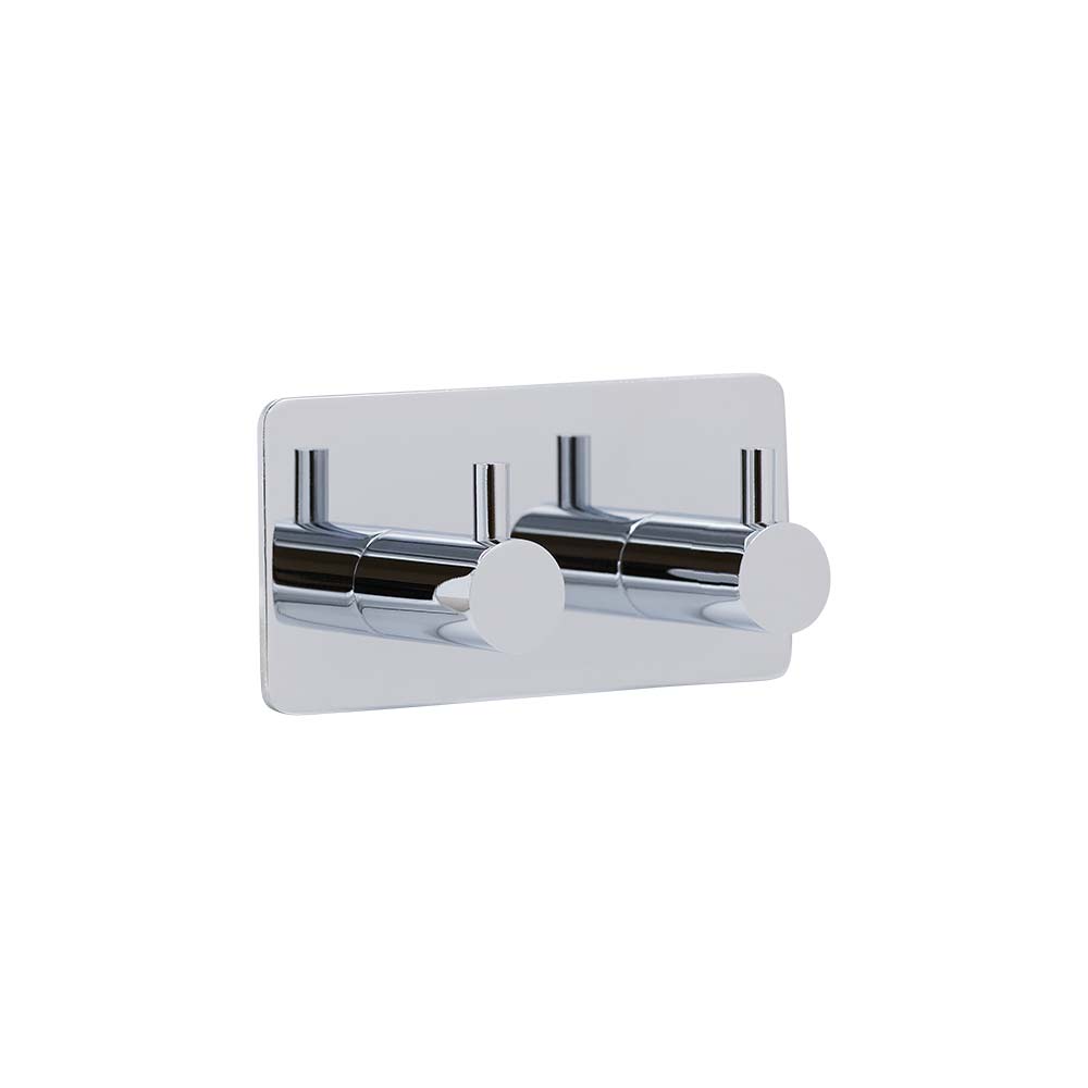 Towel Hook Base 220 2-Hook - Chrome in the group Bathroom Accessories / All Bathroom Accessories / Self Adhesive Hooks  at Beslag Online (61612-21)