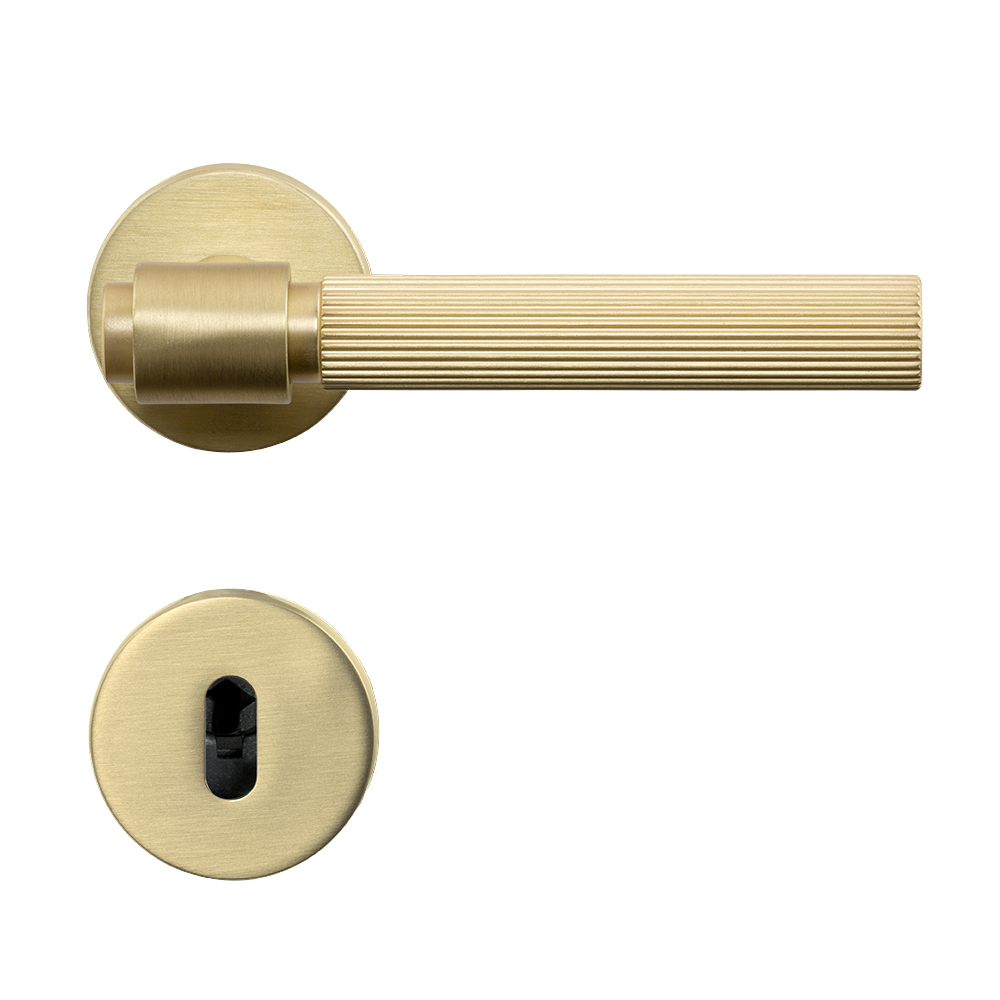 Door Handle Helix 200 Stripe - Scandinavian Standard - Brass in the group Door handles / All Door Handles / Internal Door Handles at Beslag Online (752012-41)