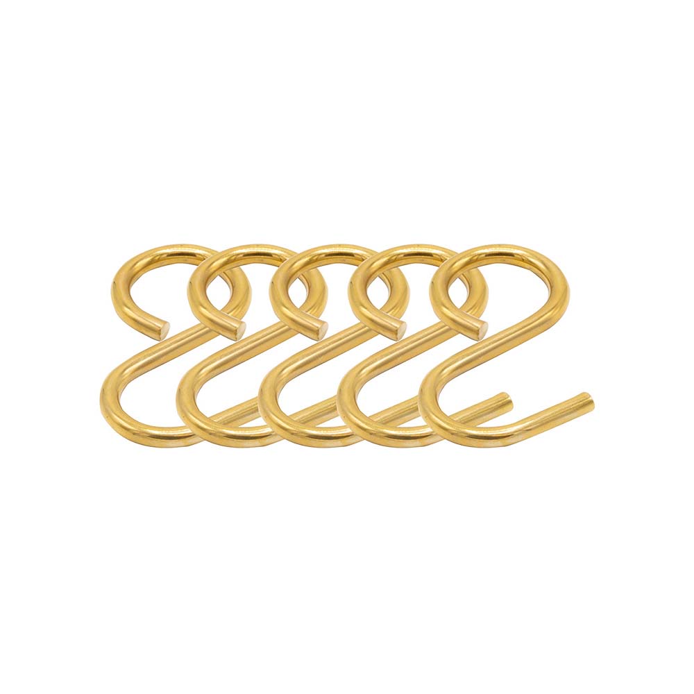 Hook Aveny - 5-p - Polished Untreated Brass