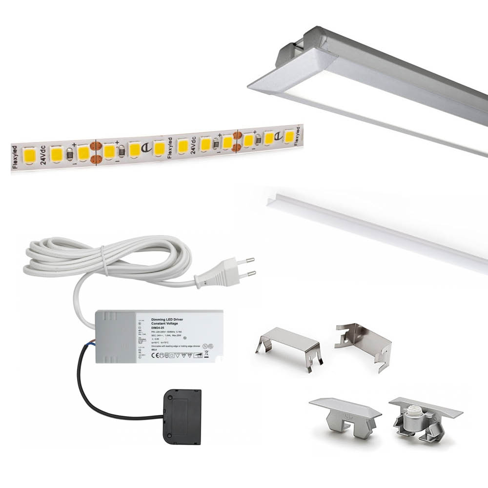 Lighting Kit Ledye - 2000mm - Aluminum in the group Lighting / All Lighting / LED Strip Lights at Beslag Online (973311-K)