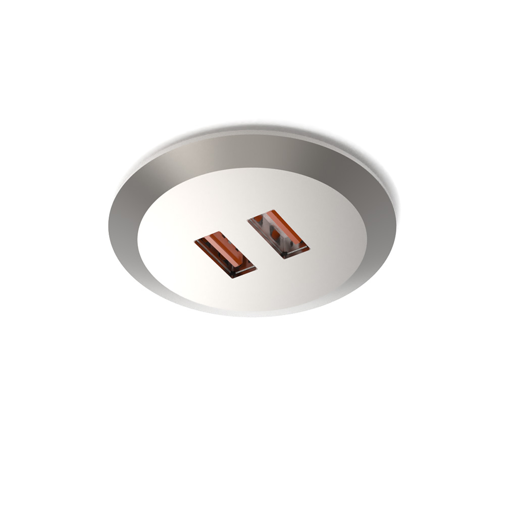 USB-connector Subby Recessed - 20W/24V - 2x2A - Stainless Steel Look in the group Lighting / All Lighting / Power Socket at Beslag Online (973797)